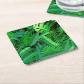熱帯ヤシの木の葉 スクエアペーパーコースター (アングル)