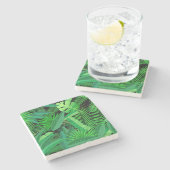 熱帯ヤシの木の葉 ストーンコースター (横)