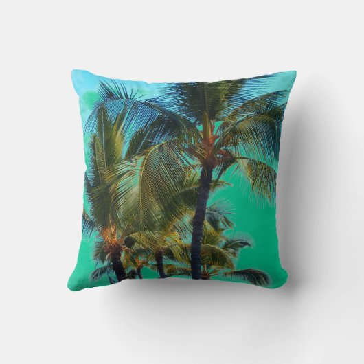 熱帯ヤシの木の装飾用クッション クッション (裏面)