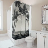 熱帯ヤシの木オンザビーチ シャワーカーテン (インサイチュ)