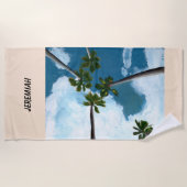 熱帯ヤシの木カスタマイズ可能なビーチタオル ビーチタオル (正面)