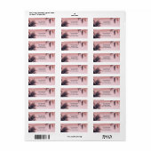 熱帯ヤシの木及びライトピンクのBeachyビーチ ラベル (フルシート)