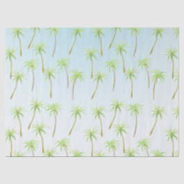 熱帯ヤシの木水彩グラデーション青 薄葉紙