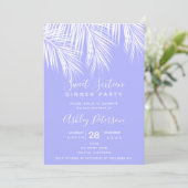 熱帯ヤシの木紫タイポグラフィスイート16 招待状 (スタンド正面)