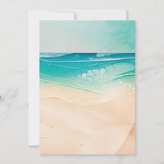 熱帯ヤシの木30歳の誕生日パーティー 招待状 (裏面)