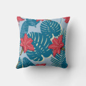 熱帯ヤシの継ぎ目のない葉の青い模様 クッション (裏面)