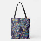 熱帯ヤシの継ぎ目のない葉模様。 トートバッグ (裏面)