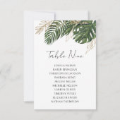 熱帯ヤシの緑のシーティンググラフテーブルプラン (裏面)