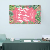 熱帯ヤシの葉とスクリプトの仮想ブライダルシャワー 横断幕 (トレードショー)