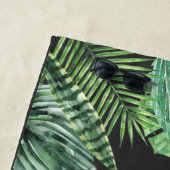 熱帯ヤシの葉とスクリプト金ゴールドバチェロレッテバン ビーチタオル (インサイチュ)