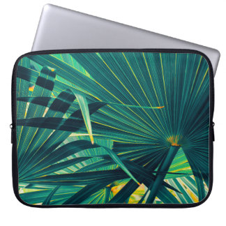 熱帯ヤシの葉のテクスチャ背景、ストライプのの  ラップトップスリーブ