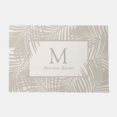 熱帯ヤシの葉の模様のタモノグラムのーペ ドアマット (正面)