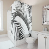 熱帯ヤシの葉の継ぎ目のないフローラ シャワーカーテン (インサイチュ)