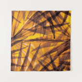 熱帯ヤシの葉イラストレーション型 タペストリー (正面(横))