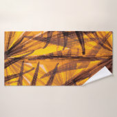熱帯ヤシの葉イラストレーション型 バスタオル (バスタオル)