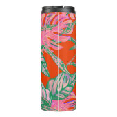 熱帯ヤシの葉モンステラの赤い緑のピンク タンブラー (裏面)