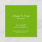 熱帯ヤシの葉水彩画 スクエア名刺 (裏面)