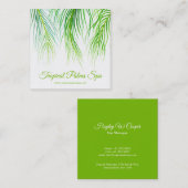 熱帯ヤシの葉水彩画 スクエア名刺 (正面/裏面)