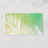 熱帯ヤシの葉自然アート緑と白 名刺 (裏面)
