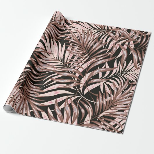 熱帯ヤシ葉の、ジャングル。ヴィンテージフローラパターン ラッピングペーパー (アンロールド)