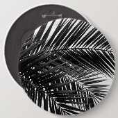 熱帯ヤシ葉の-白黒写真 缶バッジ (正面&裏面)