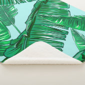 熱帯ヤシ葉ームレスヴィンテージフローラパッテ シェルパブランケット (3/4)