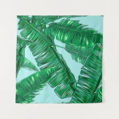 熱帯ヤシ葉ームレスヴィンテージフローラパッテ タペストリー (正面(横))