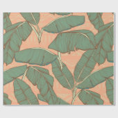 熱帯ヤシ葉ームレス背景 ラッピングペーパー (フラット)
