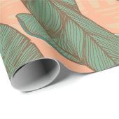 熱帯ヤシ葉ームレス背景 ラッピングペーパー (ロールコーナー)
