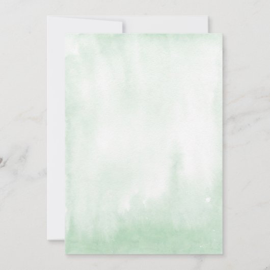 熱帯ヤシ葉金ゴールドの緑のベビーシャワー 招待状 (裏面)