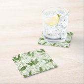 熱帯ヤシ葉 スクエアペーパーコースター (インサイチュ)