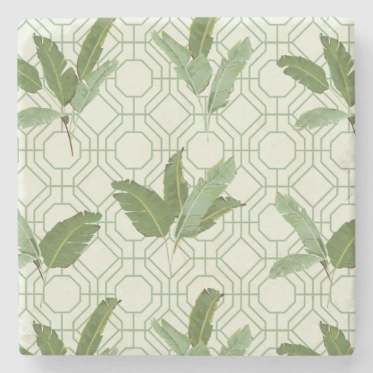 熱帯ヤシ葉 ストーンコースター (正面)