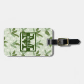 熱帯ヤシ葉|モノグラム ラゲッジタグ (正面横)