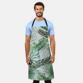 熱帯ヤシ葉，モンステラ，バナナの葉，ジュングル エプロン (着用した状態)