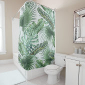 熱帯ヤシ葉，モンステラ，バナナの葉，ジュングル シャワーカーテン (インサイチュ)