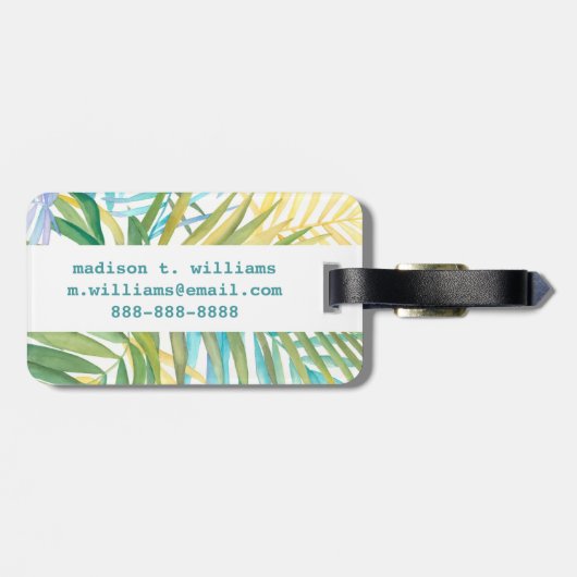 熱帯ヤシ葉 ラゲッジタグ (裏面横)