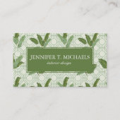 熱帯ヤシ葉|名前の追加 名刺 (正面)