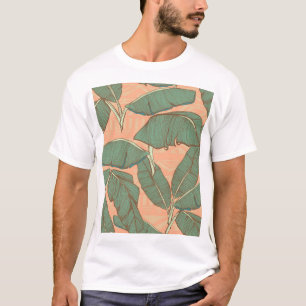 熱帯ヤシ:シームレスリーフの背景 Tシャツ