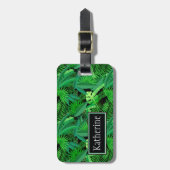 熱帯ヤ葉シの木のモノグラム ラゲッジタグ (正面縦)