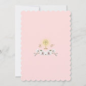 熱帯ユニーク白オーキッド金ゴールド聖餐式 招待状 (裏面)