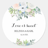 熱帯ユーカリの緑の愛は甘結婚い ラウンドシール (正面)
