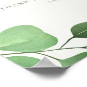 熱帯ユーカリプトゥスピンク金ゴールド植物誕生日 ポスター (角)