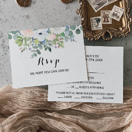 熱帯ユーカリ緑のメニューの選択 出欠カード