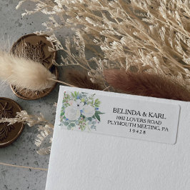 熱帯ユーカリ緑差出人住所ラベル ラベル