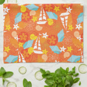 熱帯ヨットパターン キッチンタオル (折り畳み)