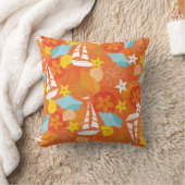 熱帯ヨットパターン クッション (ブランケット)