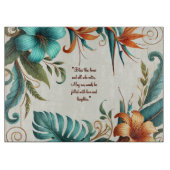 熱帯ライトカスタマイズ可能ガラス カッティングボード (正面)