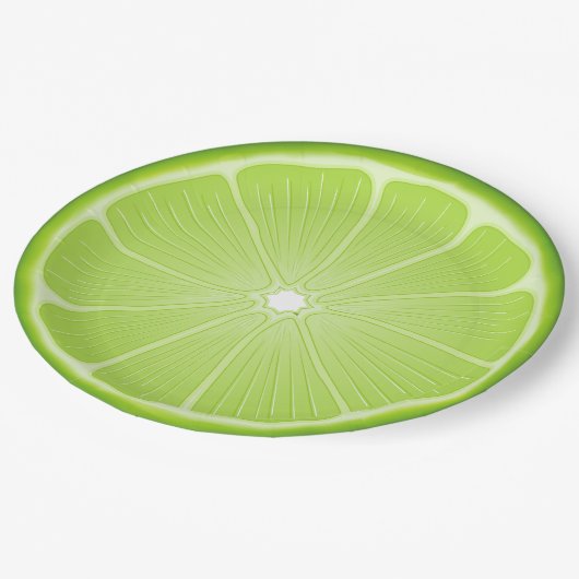 熱帯ライムパーティー必需品 ペーパープレート (アングル)