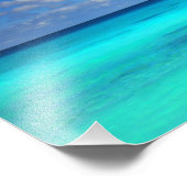 熱帯ラグーンにボートを持つジェットティ フォトプリント (角)