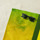 熱帯ラスタのカグランジラー（NAME付き、黒） ビーチタオル (インサイチュ)